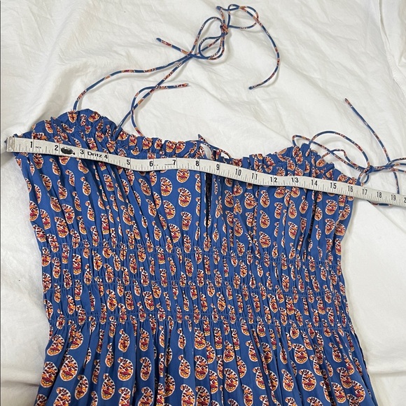 Doen Rhoda Organic Cotton Poplin Sundress Women's M Mazarine Sunrise Paisley - Picture 16 of 16